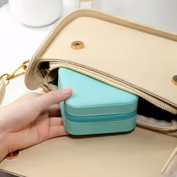 Jewelry Organizer Box Portable Household Travel Storage Organizer Earring Necklace Ring Jewelry Storage Box For Woman Accessory - black