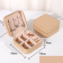 2023 Jewelry Organizer Display Travel Jewelry Case Boxes Portable Locket Necklace Jewelry Box Leather Storage Earring Ring Holder - gold