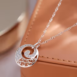 Kinel Luxury Rose Gold Color Pendant Necklace Vintage Fine Jewelry Gift