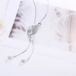 Women Opal Rhinestone Pendant Necklace