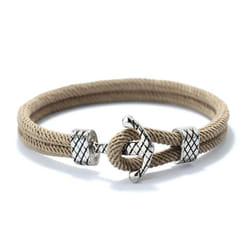 4mm Handmade Milan Rope Bracelet Antique Silver Color Anchor Braclet For Men Cool Armband Jewelry Homme - as the picture