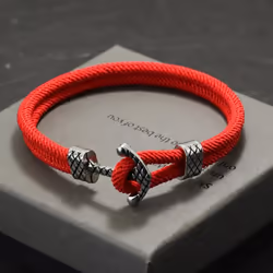 4mm Handmade Milan Rope Bracelet Antique Silver Color Anchor Braclet For Men Cool Armband Jewelry Homme - black