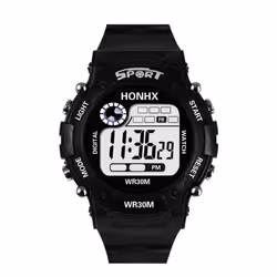 Luxury Men Analog Digital Military Army Sport Led Waterproof Wrist Watch - black