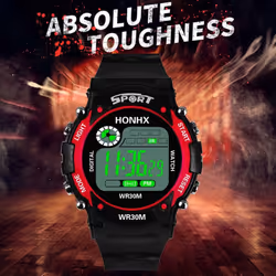Luxury Men Analog Digital Military Army Sport Led Waterproof Wrist Watch - black