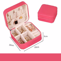 2023 Jewelry Organizer Display Travel Jewelry Case Boxes Portable Locket Necklace Jewelry Box Leather Storage Earring Ring Holder - beige