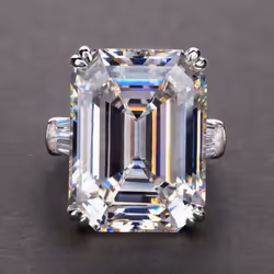 &quot;cao Shi Luxury Rectangular Zircon Women&apos;s Engagement Ring&quot; - white, No. 10