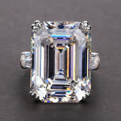 &quot;cao Shi Luxury Rectangular Zircon Women&apos;s Engagement Ring&quot; - white, No. 10