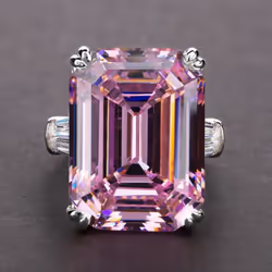 &quot;cao Shi Luxury Rectangular Zircon Women&apos;s Engagement Ring&quot; - white, No. 10