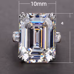 &quot;cao Shi Luxury Rectangular Zircon Women&apos;s Engagement Ring&quot; - pink, No.9
