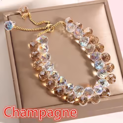 New Fashion Shiny Artificial Austria Crystal Bracelet for Women Jewelry - Gold