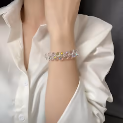 New Fashion Shiny Artificial Austria Crystal Bracelet for Women Jewelry - Gold