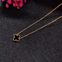 Four-leaf Clover Necklace Double-sided Lucky Grass Titanium Steel Does Not Lose Colour Women&apos;s Necklace Classic Fashion Collarbone Chain - pink