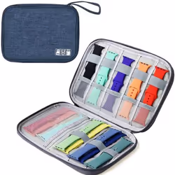 Watch Organizer Case Multifunction Portable Travel For Strap Band Storage Bag Watchband Holder - black