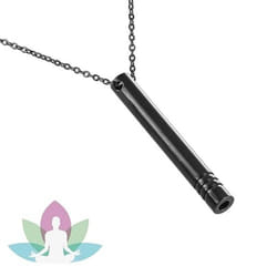 Anapana Necklace, Anxiety Whistle Breathing Necklace, Portable Mindful Breathing Necklace, Anxiety Whistle Necklace For Habit Breathing Exerci - black