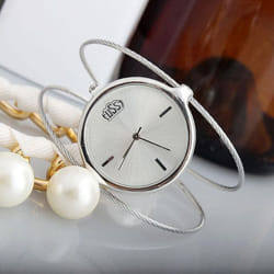 Women Metal Watches Simple Steel Wire Watch Bands Vintage Round Quartz Wrist Clock Charm Outdoor - gold