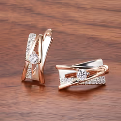 Rose Gold Silver Color Letter English Earrings With Zircon Women Statement Jewelry - as the picture