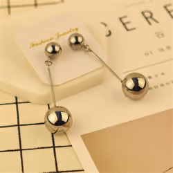 Vintage Large Ball Pendant Earrings Women&apos;s European American Style Personality Long Drop Earrings Party Travel Jewelry - Gold