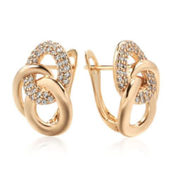 Kinel Multi-hoop English Earrings For Women Kinel Zircon Full Paved Fashion Jewelry