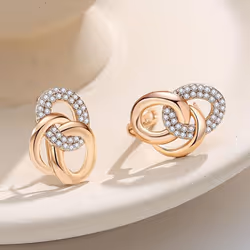 Kinel Multi-hoop English Earrings For Women Kinel Zircon Full Paved Fashion Jewelry
