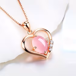 Sace Gems Copper Alloy Women Necklace Pendant  Zircon Fashion Christmas Gift - rose gold