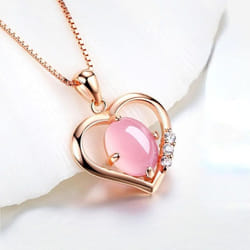 Sace Gems Copper Alloy Women Necklace Pendant  Zircon Fashion Christmas Gift - rose gold