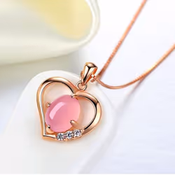 Sace Gems Copper Alloy Women Necklace Pendant  Zircon Fashion Christmas Gift - rose gold