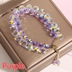 New Fashion Shiny Artificial Austria Crystal Bracelet for Women Jewelry - Purple