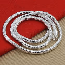 925 Sterling Silver 1-3mm Snake Chain Fashion Wedding Necklace - 1mm-65cm