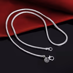 925 Sterling Silver 1-3mm Snake Chain Fashion Wedding Necklace - 1mm-60cm