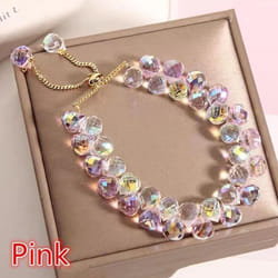 New Fashion Shiny Artificial Austria Crystal Bracelet for Women Jewelry - Pink