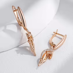 Kitten Pendant Inlay Zircon English Castle Earrings Fashion Golden Daily Accessories Women Personality Jewelry