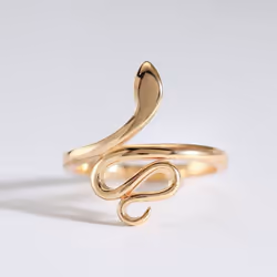 Kinel Fashion Gold Color Slim Snake Rings - rose gold, 7