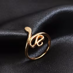 Kinel Fashion Gold Color Slim Snake Rings - rose gold, 7