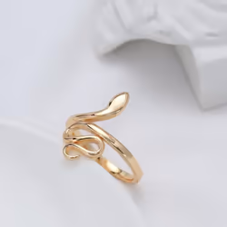 Kinel Fashion Gold Color Slim Snake Rings - rose gold, 7