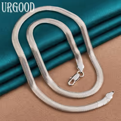 925 Sterling Silver 6mm Snake Chain For Men And Women Necklaces - 40cm