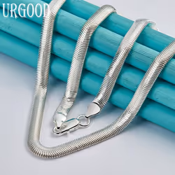 925 Sterling Silver 6mm Snake Chain For Men And Women Necklaces - 40cm