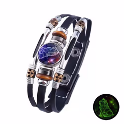 12 Zodiac Signs Constellation Charm Bracelet Men Women Fashion Multilayer Weave Leather Bracelet & Bangle Birthday Gifts - Le ...