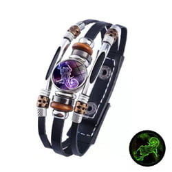 12 Zodiac Signs Constellation Charm Bracelet Men Women Fashion Multilayer Weave Leather Bracelet & Bangle Birthday Gifts - Scorpio