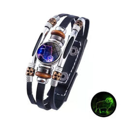 12 Zodiac Signs Constellation Charm Bracelet Men Women Fashion Multilayer Weave Leather Bracelet & Bangle Birthday Gifts - Aries