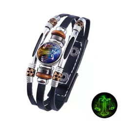 12 Zodiac Signs Constellation Charm Bracelet Men Women Fashion Multilayer Weave Leather Bracelet & Bangle Birthday Gifts - Libra