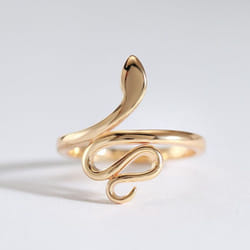Kinel Fashion Gold Color Slim Snake Rings - rose gold, 6
