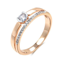 Silver Plated Zircon Smooth Double Rings For Women Personality Trendy Jewelry Luxury Accessories - 10
