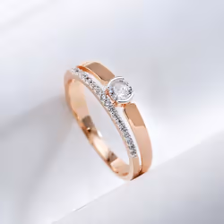 Silver Plated Zircon Smooth Double Rings For Women Personality Trendy Jewelry Luxury Accessories - 10