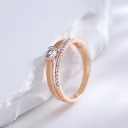 Silver Plated Zircon Smooth Double Rings For Women Personality Trendy Jewelry Luxury Accessories - 10