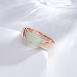 Simple Gold Color Square Green Zircon Rings For Women Fashion Daily Party Jewelry - green, 9