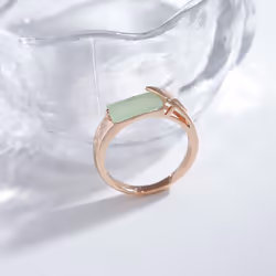Simple Gold Color Square Green Zircon Rings For Women Fashion Daily Party Jewelry - green, 9