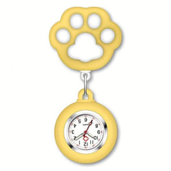 Cute Cat Paw Nurse Watch Brooch With Clip Retractable Telescopic Nurse Doctor Paramedic Pocket Watch - Yellow