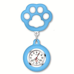 Cute Cat Paw Nurse Watch Brooch With Clip Retractable Telescopic Nurse Doctor Paramedic Pocket Watch - Blue