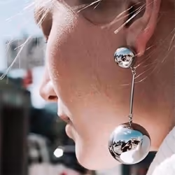 Vintage Large Ball Pendant Earrings Women's European American Style Personality Long Drop Earrings Party Travel Jewelry ...