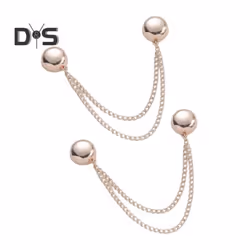 2pcs Multi-function Magnetic Clothing Clip With Chain Multi-purpose Pinless Metal Buttons Clip Clothes Scarf Trouser Legs Cuf ...